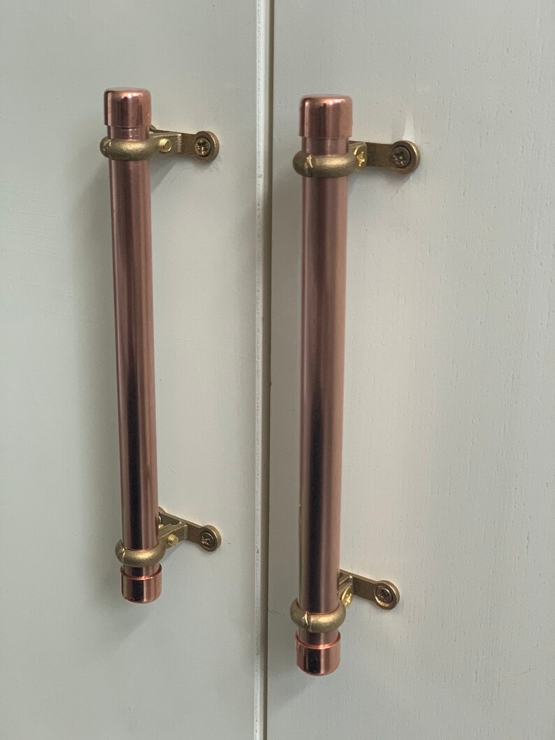Handmade Copper Pipe Industrial Look Door/Drawer Handle Etsy