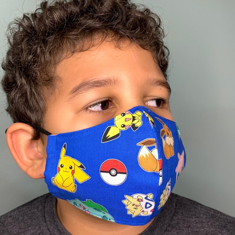 Pokémon Face Mask Pichu Face Mask Kids character facemask Etsy
