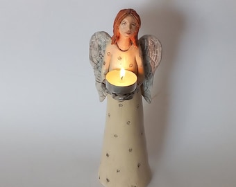 Kunstwerk, handgemacht, Keramik, Figur, Skulptur, moderne Figur, Wohnkultur, Tonkunst, Keramikengel, Keramikskulptur, Kunstobjekt