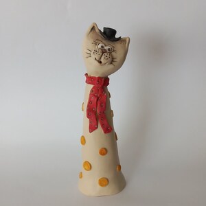 Artwork, Handmade, Ceramic, Figure, Sculpture, Modern Figurine, Home Decor, Clay art, Catceramics, Lovecats, Claycat, Art Object