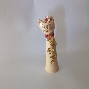 Artwork, Handmade, Ceramic, Figure, Sculpture, Modern Figurine, Home Decor, Clay art, Catceramics, Lovecats, Claycat, Art Object