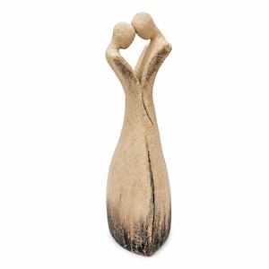 Handgefertigte Keramik-Liebesfigur | Moderne dekorative Paarfigur, Kunstwerk, handgefertigt, Keramik, Skulptur, Wohndekoration, Tonkunst, Kunstobjekt