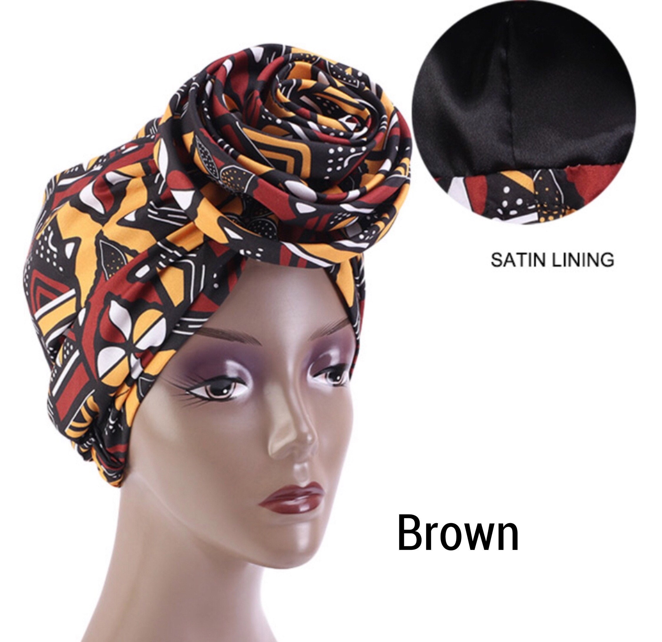 Value Satinlined Pretied Head Wrap Pretied Head Turban Etsy