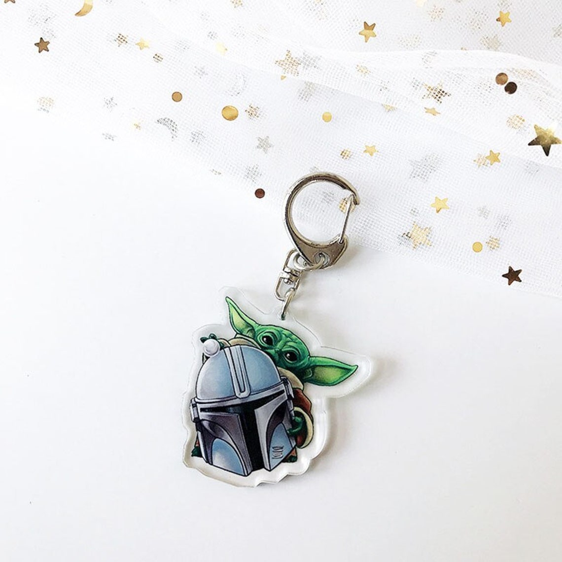 Cute Baby Yoda keychain Star Wars Merchandise custom made Etsy