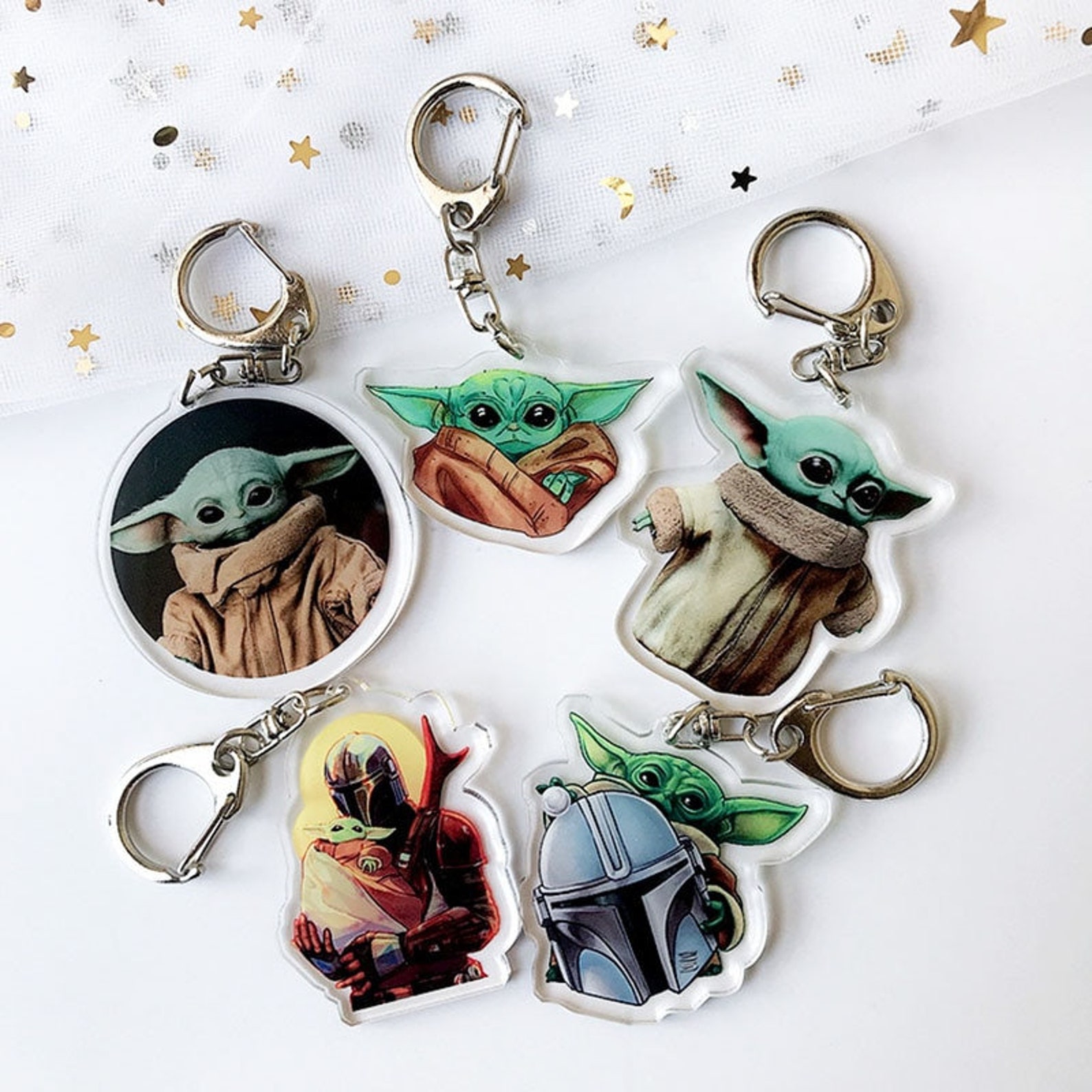 Cute Baby Yoda keychain Star Wars Merchandise custom made Etsy