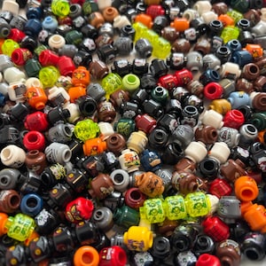 Lego Minifigure Alien Heads: (10x) Random Head Lot, Random Colours, Diversity Heads