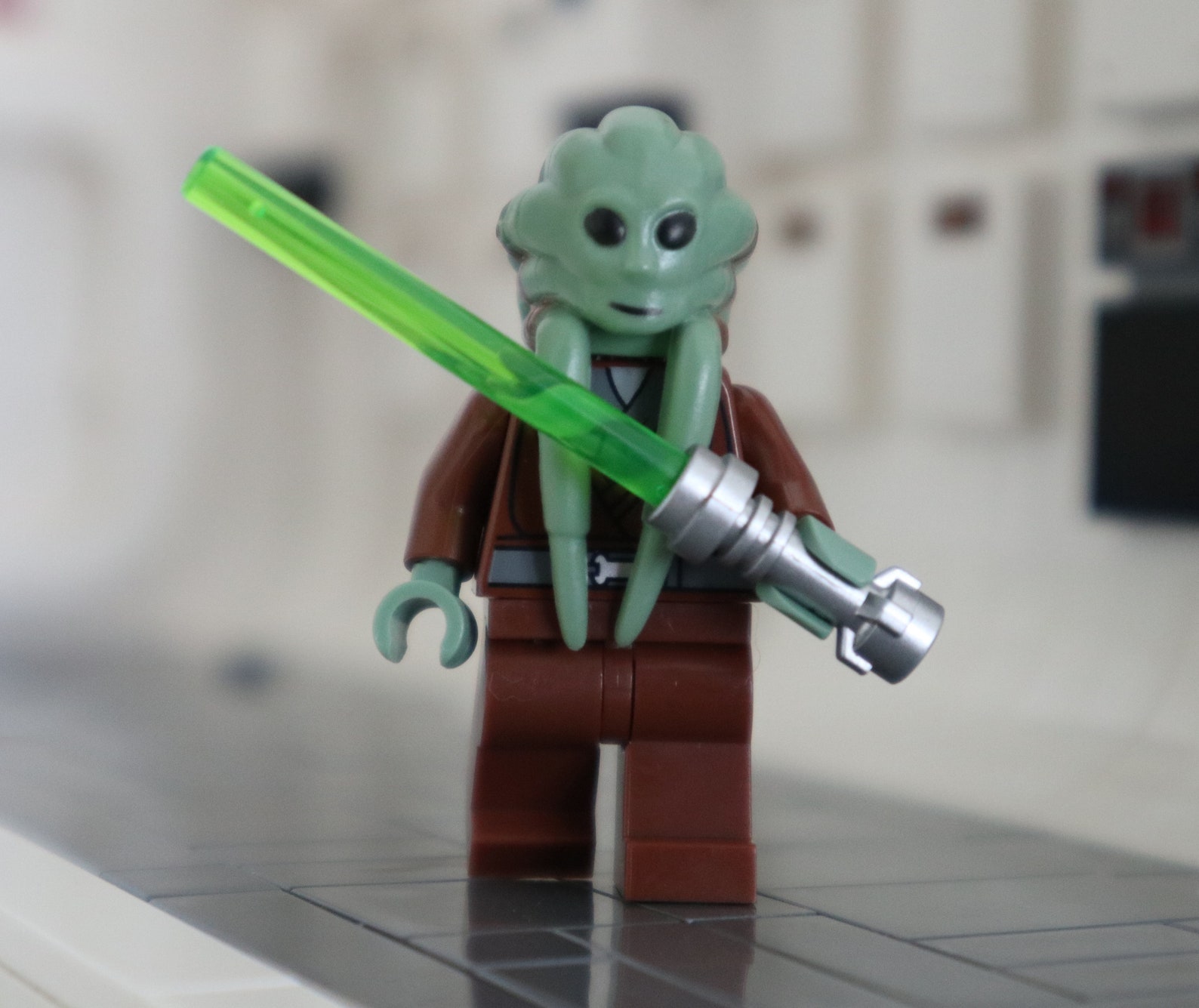 Kit Fisto Star Wars Lego New Lego Star Wars Kit Fisto Minifigure with Green Lightsaber | Etsy