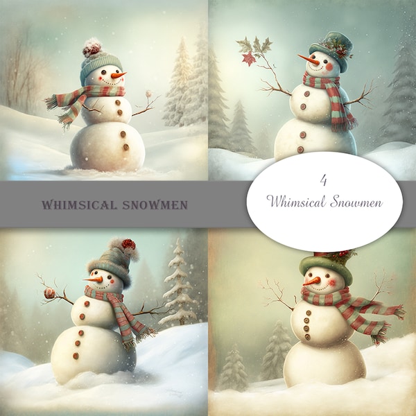 Whimsical Snowmen 1