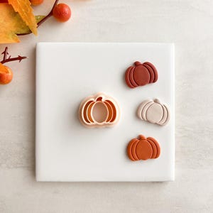 Pumpkin No. 6 Clay Cutter  |  Chunky Pumpkin Polymer Clay Cutter for Fall Earrings and Autumn Theme