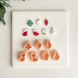 Seasonal Stud Pack No. 1 Clay Cutter | Polymer Clay Cutter Set for DIY Holiday Earrings Festive Jewelry and