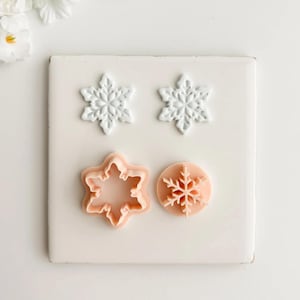 Snowflake No. 6 Clay Cutter | Polymer Clay Cutter for DIY Winter Earrings Holiday-Themed Jewelry and Handmade Festive