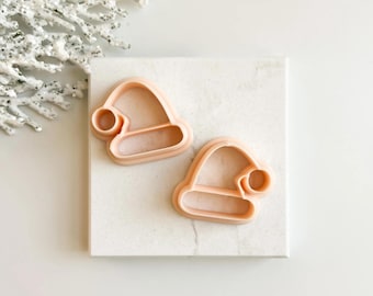 Santa Hat Clay Cutter | Festive Santa Hat Polymer Clay Cutter for DIY Earrings and Crafts