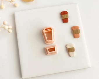 To Go Latte Clay Cutter | Coffee Cup Polymer Clay Cutter for DIY Earrings, Barista Gifts, and Crafts