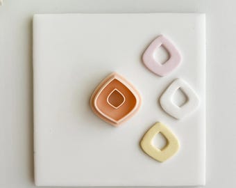 Donut Diamond Cutout Clay Cutter | Polymer Clay Cutter for DIY Geometric Earrings Modern-Themed Jewelry and Handmade