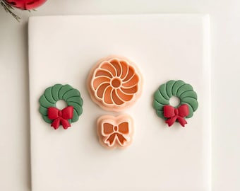 Christmas Wreath No. 2 Clay Cutter | Polymer Clay Cutter for DIY Holiday Earrings Winter Jewelry and Handmade Festive