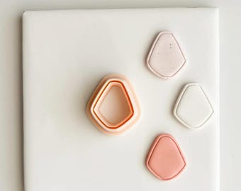 Embossed Rounded Diamond No. 2 Clay Cutter | Polymer Clay Cutter for DIY Geometric Earrings Modern-Themed