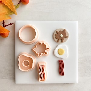 Breakfast Trio Clay Cutter Set | Polymer Clay Cutter Set for DIY Food Earrings Morning-Themed Jewelry and Handmade Cute