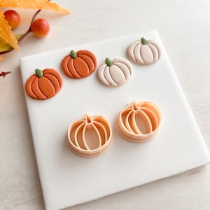Pumpkin No. 15 Clay Cutter  |  Classic Pumpkin Polymer Clay Cutter for Fall Earrings and Cozy Autumn Crafts