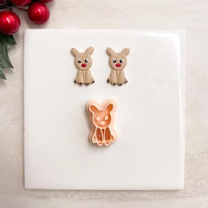 Reindeer No. 4 Clay Cutter | Polymer Clay Cutter for DIY Christmas Earrings Holiday Jewelry and Handmade Winter Accessories