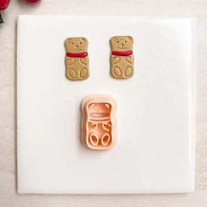 Taglierina per barrette di cioccolato a forma di orso / pasta polimerica per orecchini fai da te, gioielli a tema alimentare e accessori dolci fatti a mano