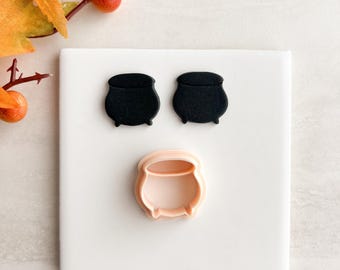 Cauldron No. 2 Clay Cutter  |  Halloween Cauldron Polymer Clay Cutter for Spooky Fall Earrings and Magical Autumn Theme