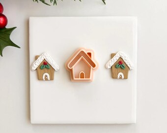 Gingerbread House No. 2 Clay Cutter | Polymer Clay Cutter for DIY Christmas Earrings Cookie-Themed Jewelry and