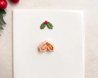 Hulstblad nr. 4 kleivorm | Polymeerkleisnijder voor doe-het-zelf winteroorbellen Botanische sieraden en handgemaakte kerst