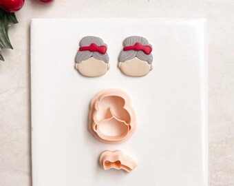 Frau Weihnachtsmann Nr. 2 Clay Cutter | Polymer Clay Cutter für DIY Weihnachten Ohrringe festlichen Schmuck und Handmade Urlaub