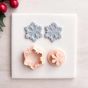 Snowflake No. 8 Clay Cutter | Polymer Clay Cutter for DIY Winter Earrings Snow-Themed Jewelry and Handmade Holiday