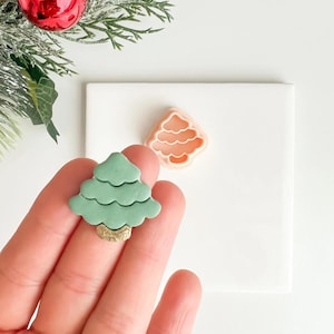 Wavy Rounded Tree Clay Cutter | Polymer Clay Cutter for DIY Festive Earrings Christmas Jewelry and Handmade Holiday