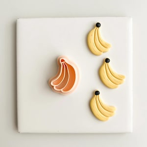 Banana Clay Letter | Polymer Clay Cutter for DIY Food Earrings Fruit-Themed Jewelry and Handmade Cute Accessories