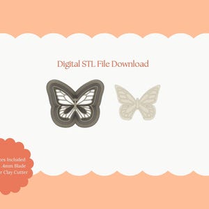 Cortador de arcilla Mariposa n.° 7 / Archivo STL Mariposa n.° 7 - Cortador digital de jardín para pendientes bonitos y manualidades de arcilla inspiradas en la naturaleza.