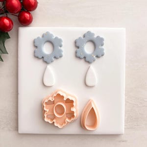 Snowflake No. 7 Dangle Clay Cutter | Polymer Clay Cutter for DIY Elegant Earrings Winter Jewelry and Handmade Holiday