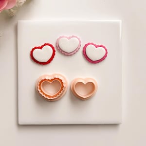 Scallop Heart No. 3 Clay Cutter | Polymer Clay Cutter for DIY Romantic Earrings Love Jewelry and Handmade Valentine&#39;s