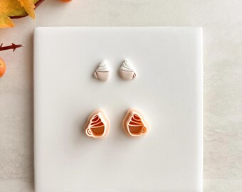 Pumpkin Spice Latte Clay Cutter | Polymer Clay Cutter for DIY Fall Earrings Coffee-Themed Jewelry and Handmade Autumn
