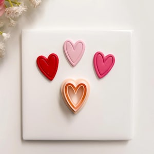 Valentine Heart Emboss No. 6 Clay Cutter | Polymer Clay Cutter for DIY Valentine&#39;s Earrings Love-Themed Jewelry