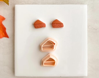 Cortador de arcilla en forma de rebanada de pastel de calabaza n.° 2 / Cortador de arcilla polimérica para hacer aretes de otoño, joyas de Acción de Gracias y artículos hechos a mano.