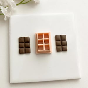 Taglierina per argilla con pezzi di cioccolato / Taglierina per argilla polimerica per orecchini fai da te per dessert, gioielli a tema alimentare e dolci fatti a mano