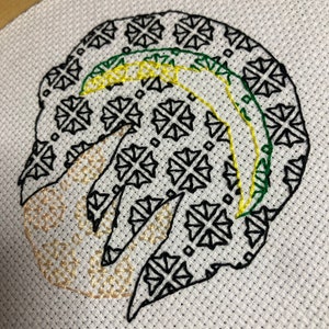 Toph Beifong Blackwork PDF pattern