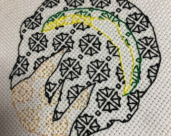 Toph Beifong Blackwork PDF pattern