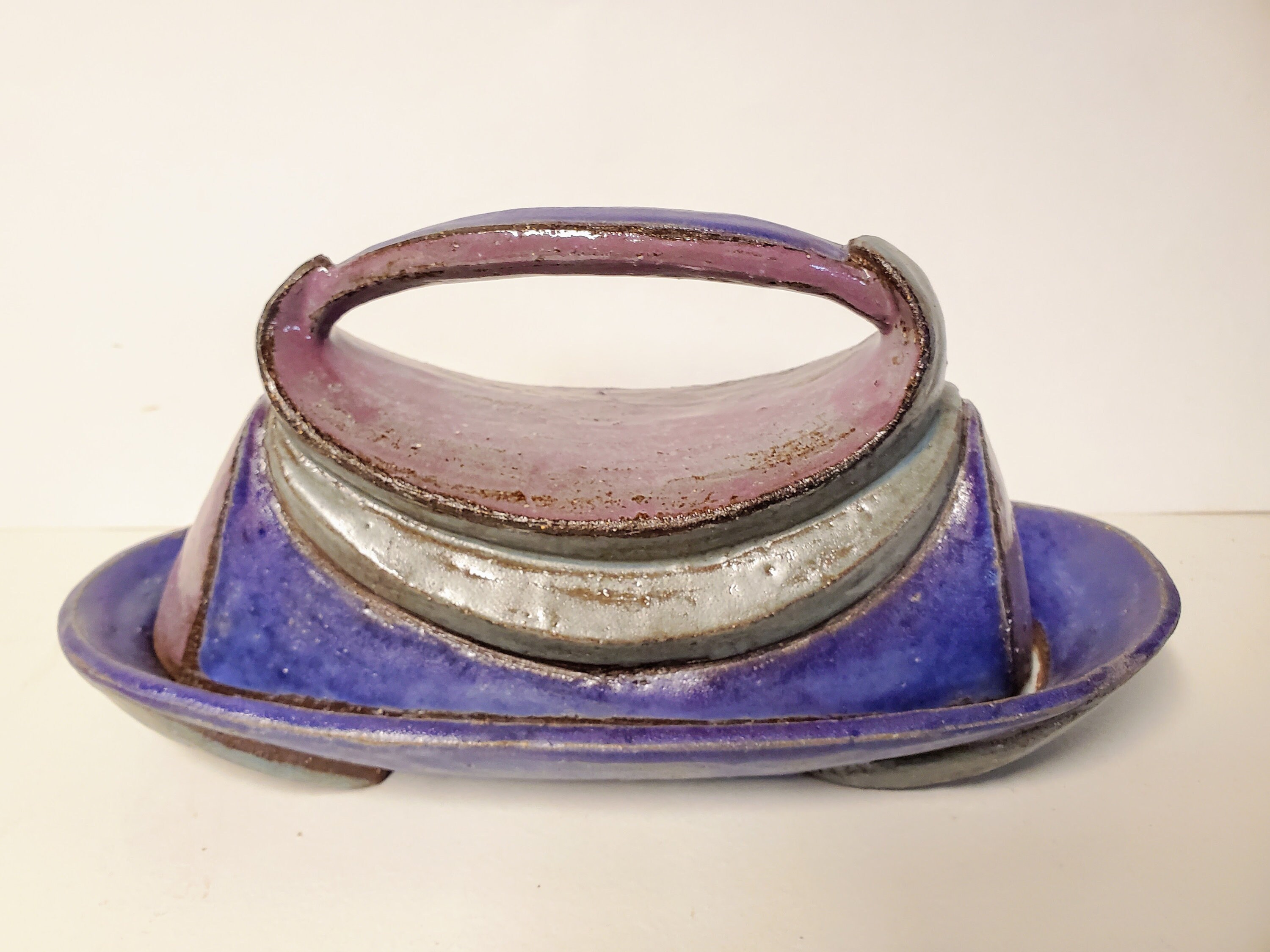 Purple butter dish Etsy