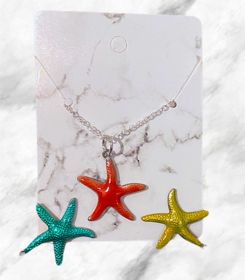 Starfish Chain Necklace Charm Dainty Colorful Feminine Aesthetic Pinterest Jewelry LGBTQ Accessories Easy Gift Custom