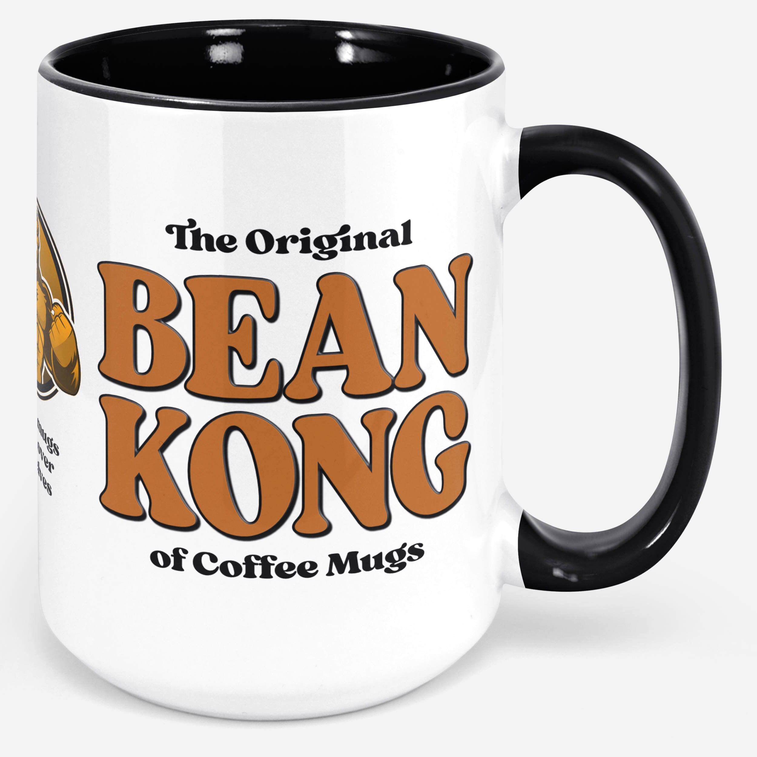 Funny 15oz large coffee mug. King Kong vs Godzilla Bean Kong Etsy