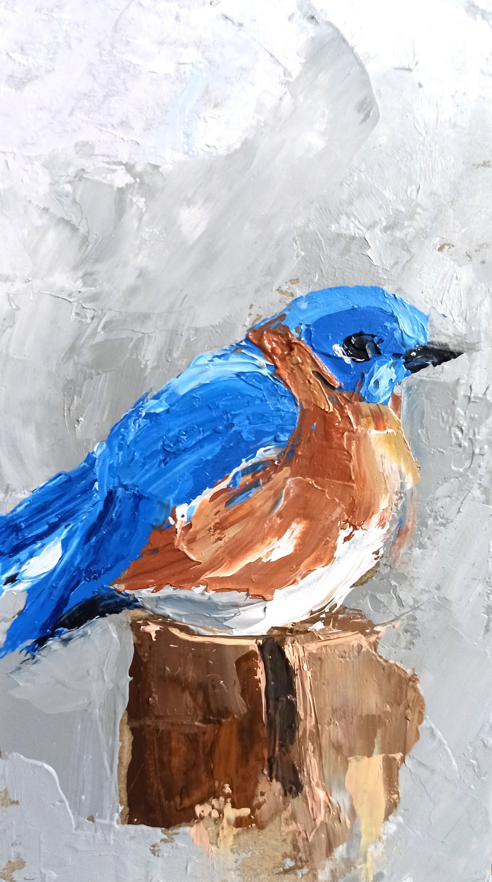 Eastern bluebird painting original art oil painting eastern Etsy