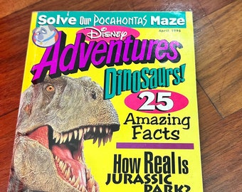 Disney Adventures Kids Magazine Back Issue April 1996 Jurassic Park Dinosaurs