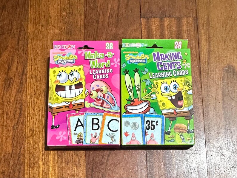Spongebob Learning Numbers 2x Spongebob Squarepants Learning Cards Bendon Make-a-word & Making ...