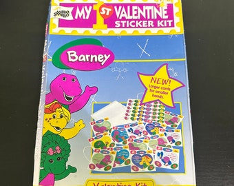 Vintage Barney Dinosaur~Valentine Stickers~1997