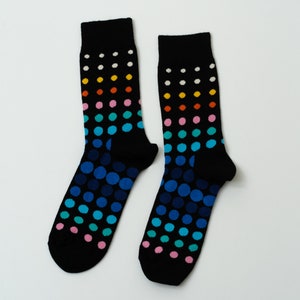 Rainbow drop/Warm Sock/ Cozy Sock/Cotton Crew Sock/Women Sock/Casual sock/