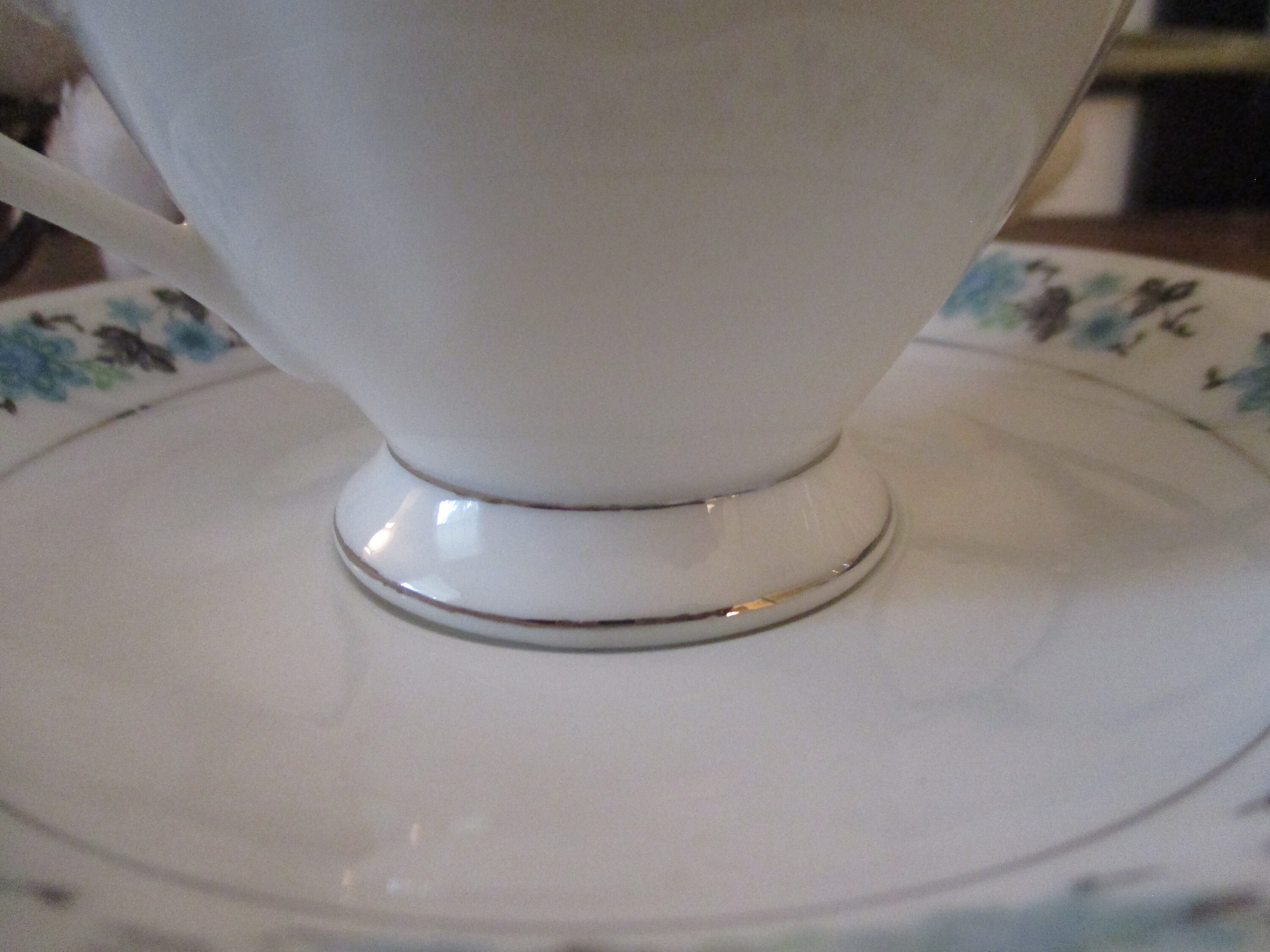 Vintage tea cup and saucer blue and white floral design made Etsy