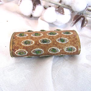 Vintage Fabric & Metal Lipstick Case: Retro Vanity Decor